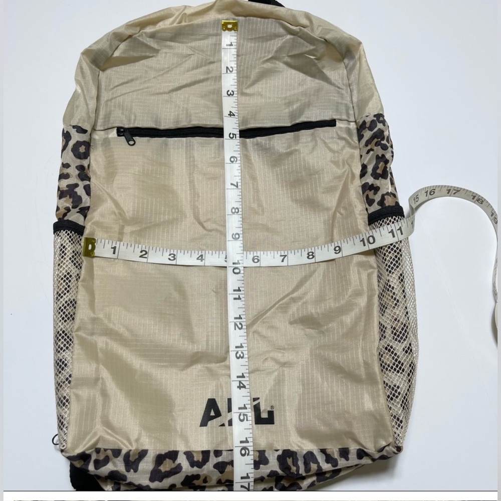 APL Packable Nylon Backpack Beige Leopard NWOT - image 2